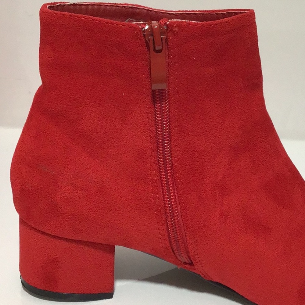 Camssoo Suede Red Ankle Boots, Size 30 - Picture 5 of 9